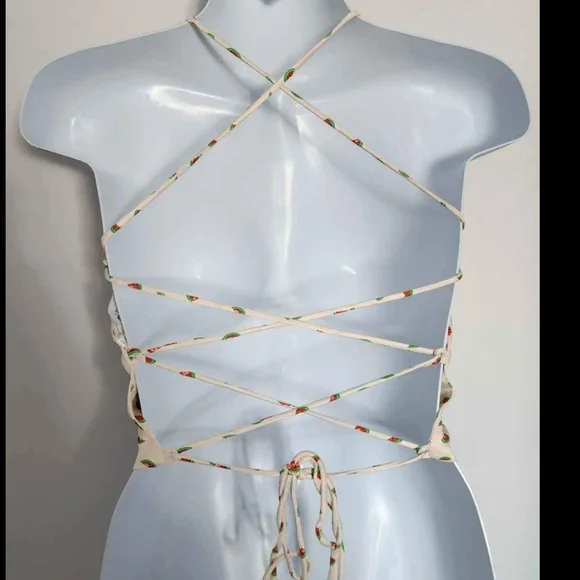 Zara Cream Watermelon-Print Halter Tank Top - Picture 4 of 8
